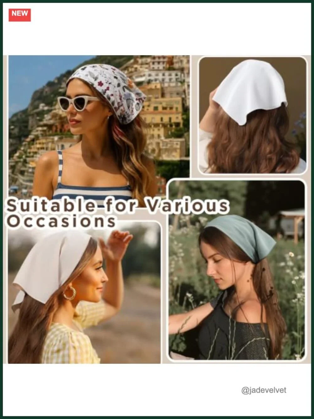 Tie-Back Triangle Head Scarf Bandanas Women Hair Accessories